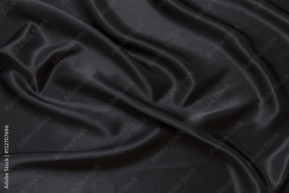 Fototapeta premium Black silk fabric background