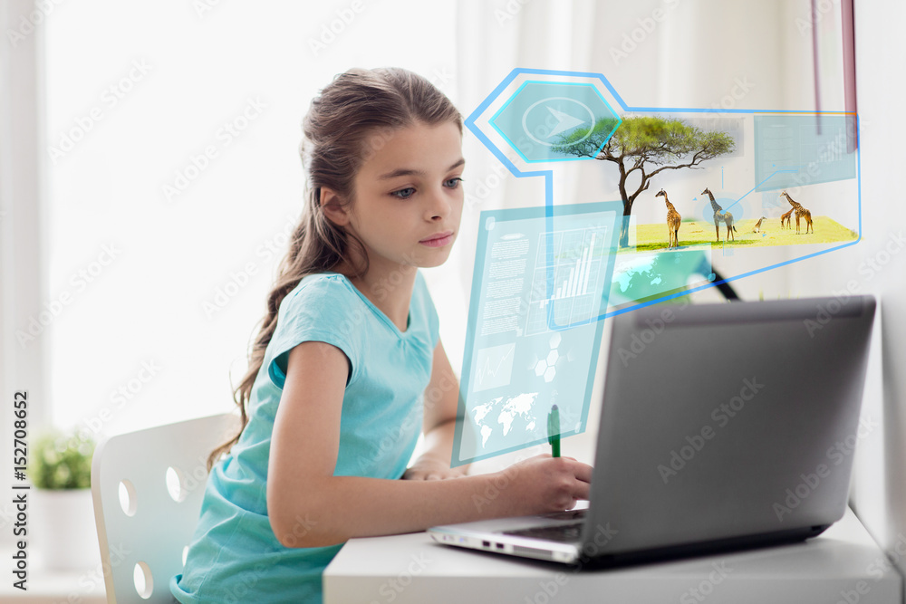 girl with laptop writing to notebook at home girl with laptop writing to notebook at home