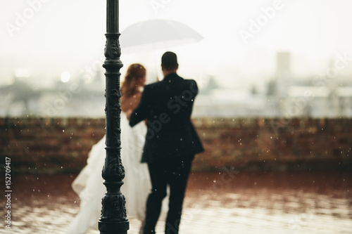 Wedding couple outdoors