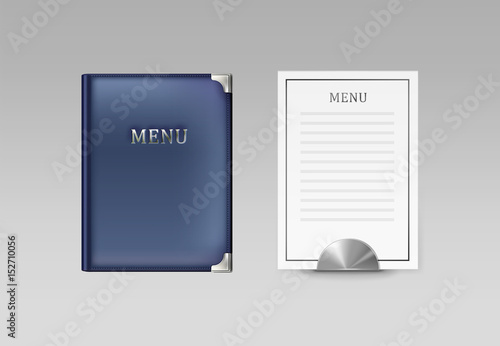 Menu book and card
