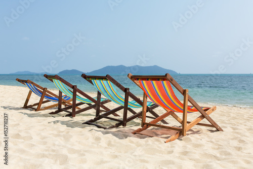 Beach chairs on the beach