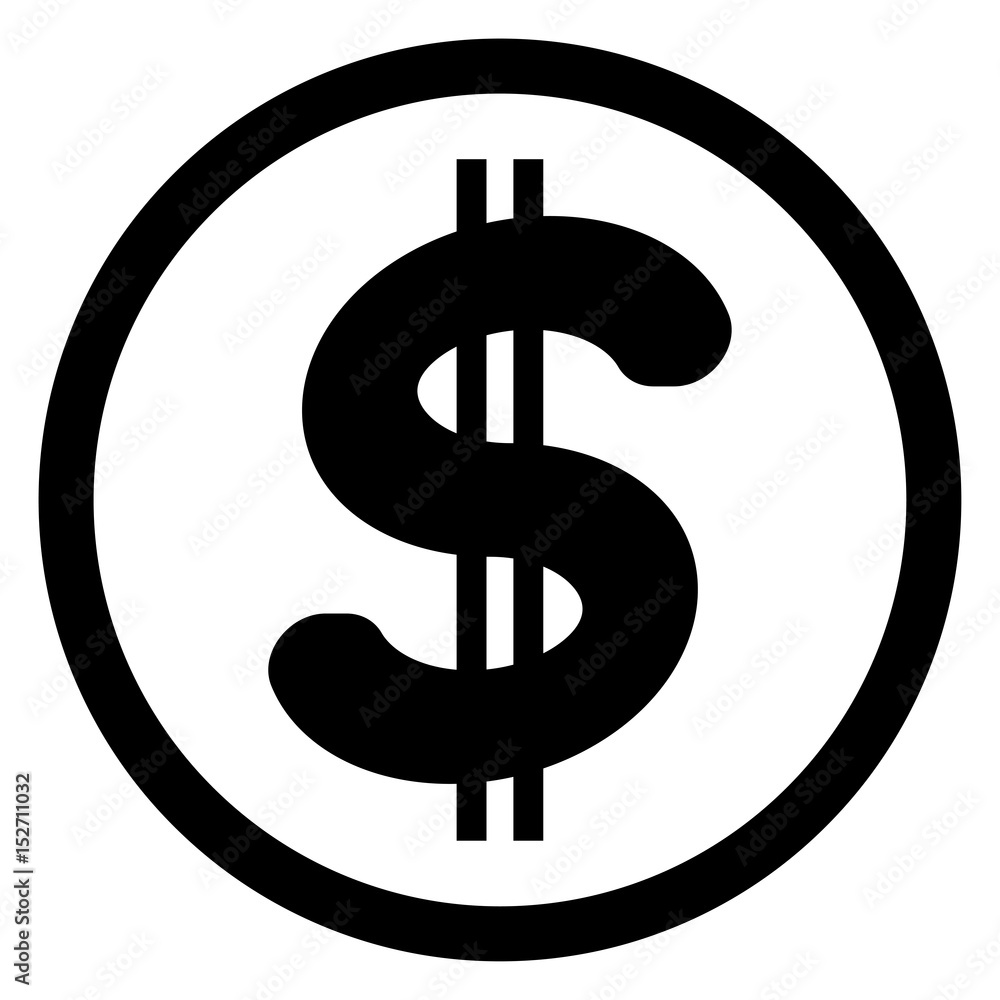 Obraz premium Dollar in the circle icon.