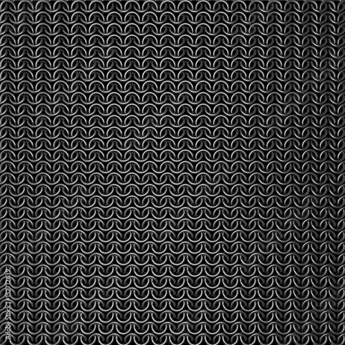 chain mail texture from steel 3d rendering photo