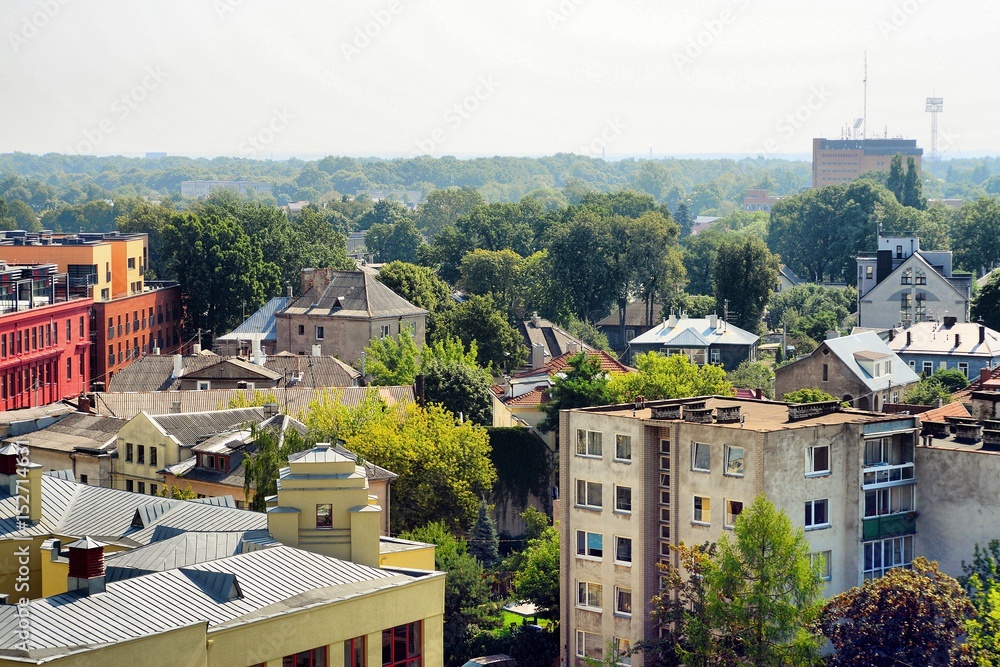 Kaunas aerial view from our Lord Jesus Christ's Resurrection Basilica
