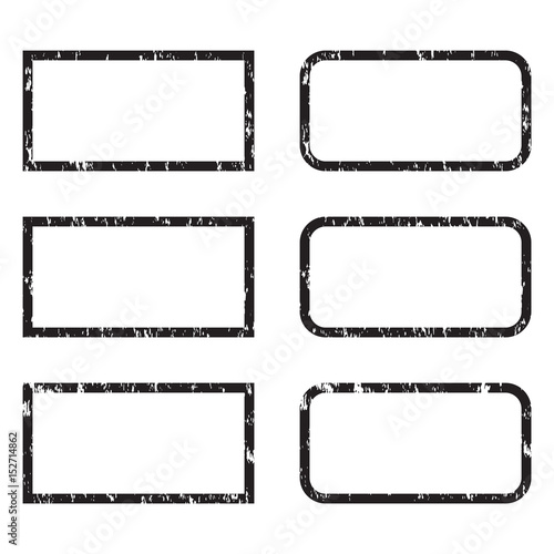 Set of the grunge rectangular borders.