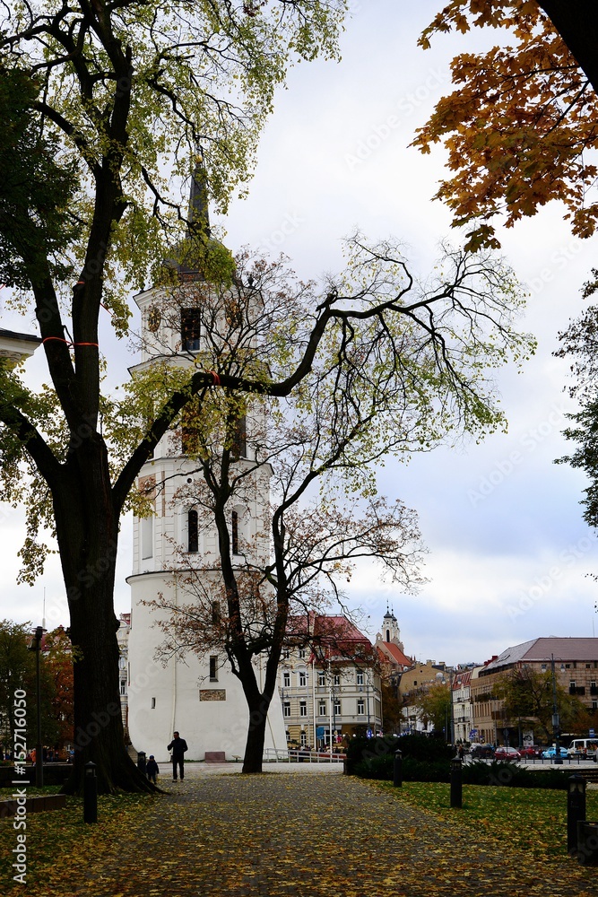 Cathedral belfry in Vilnius old town centre