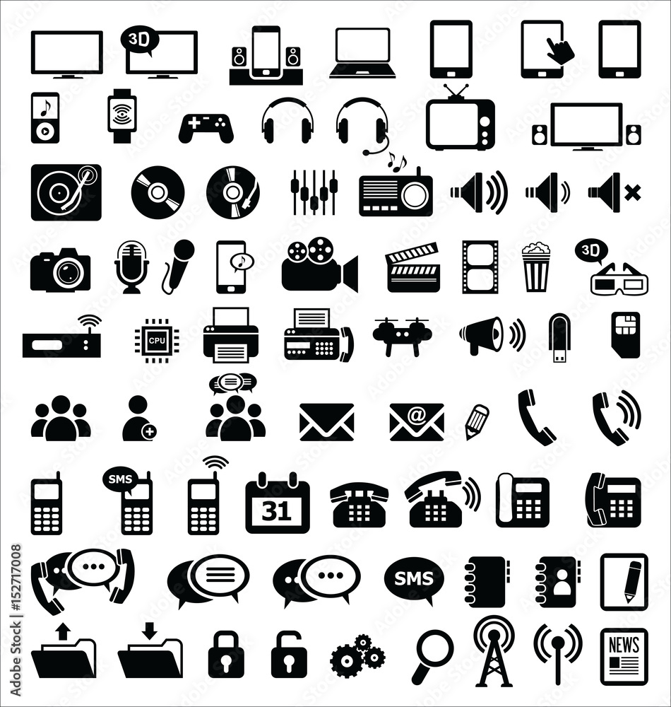 Media and communication icons Media and communication icons