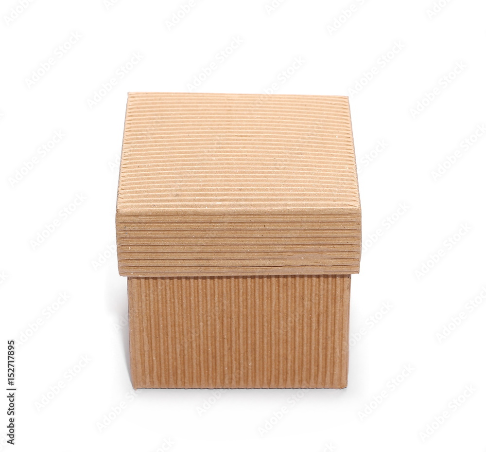 Cardboard box with cover isolated on white background Cardboard box with cover isolated on white background