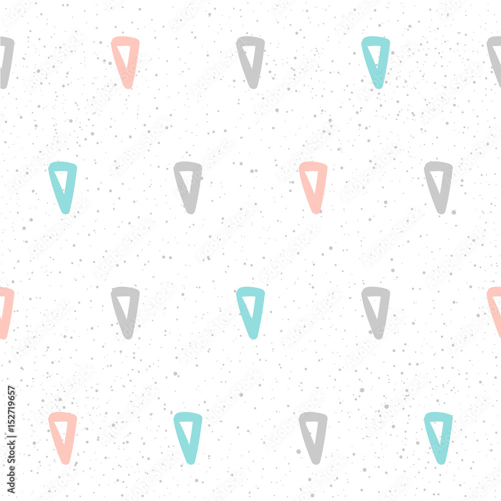 Handmade seamless pattern background. Abstract blue, grey and pink colored pattern