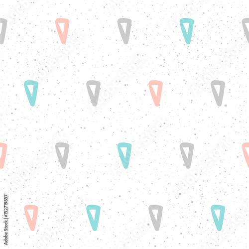 Handmade seamless pattern background. Abstract blue, grey and pink colored pattern