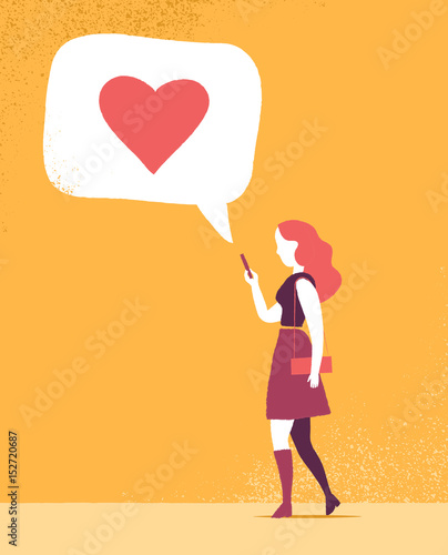 Ragazza invia emoticons