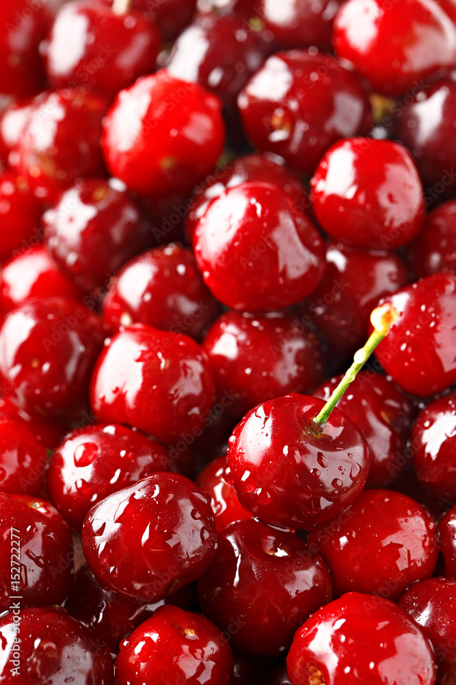 Cherry background. Full frame of fresh ripe cherries. Red background texture. Cherry background. Full frame of fresh ripe cherries. Red background texture.