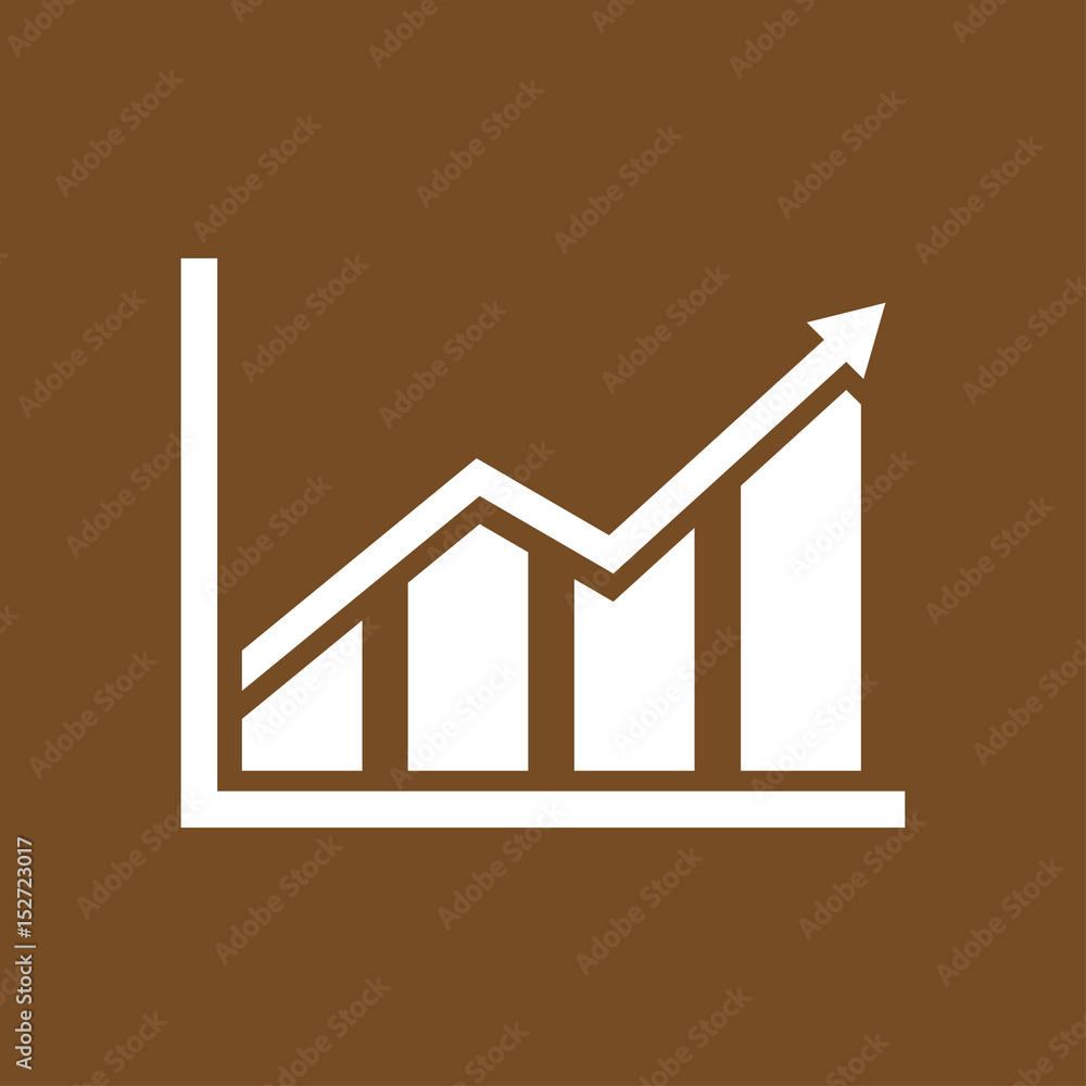 Infographic. Chart icon. Growing graph simbol. Flat design style. Infographic. Chart icon. Growing graph simbol. Flat design style.