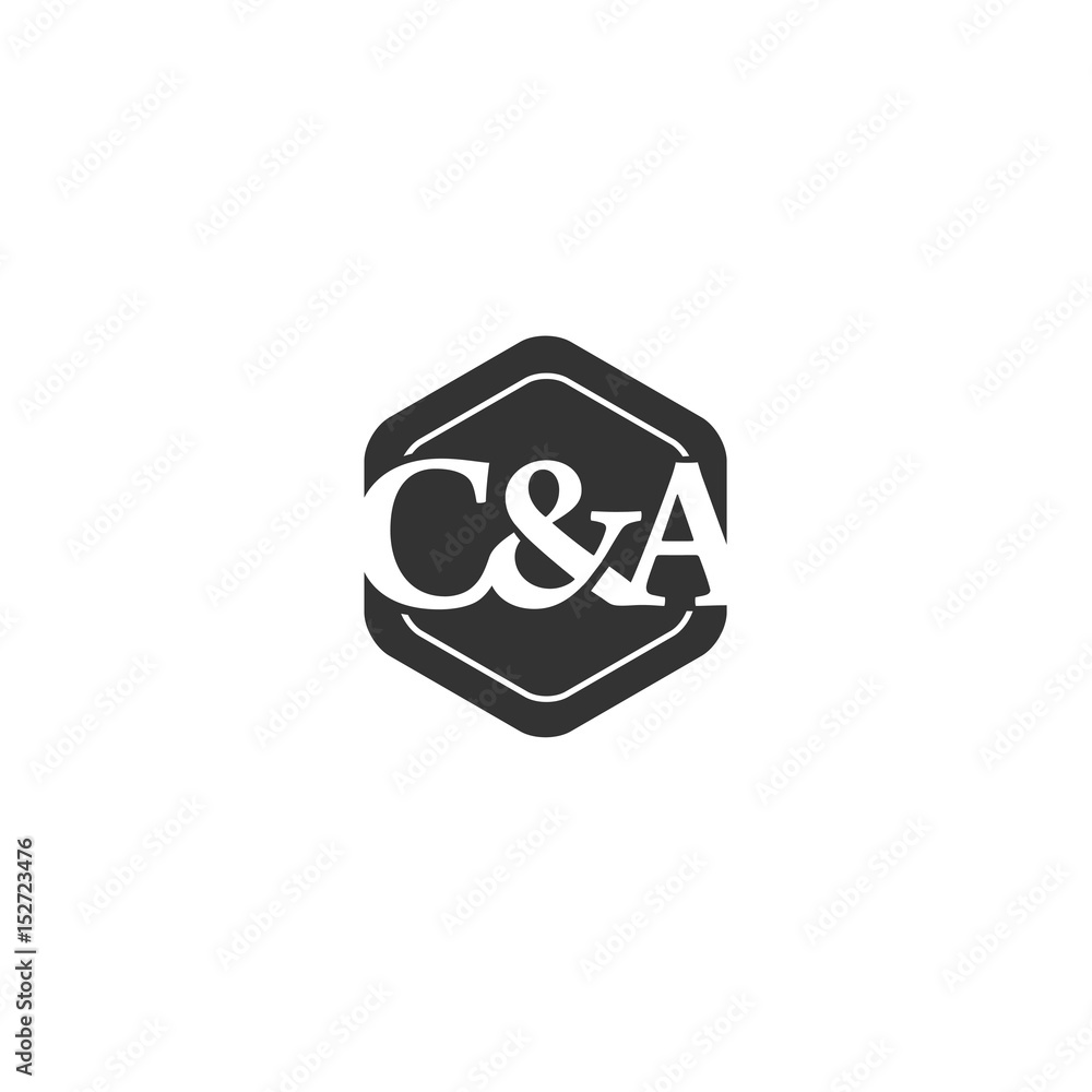 letter C&A hexagon logo,,C and A letter logo design vector illustration ...