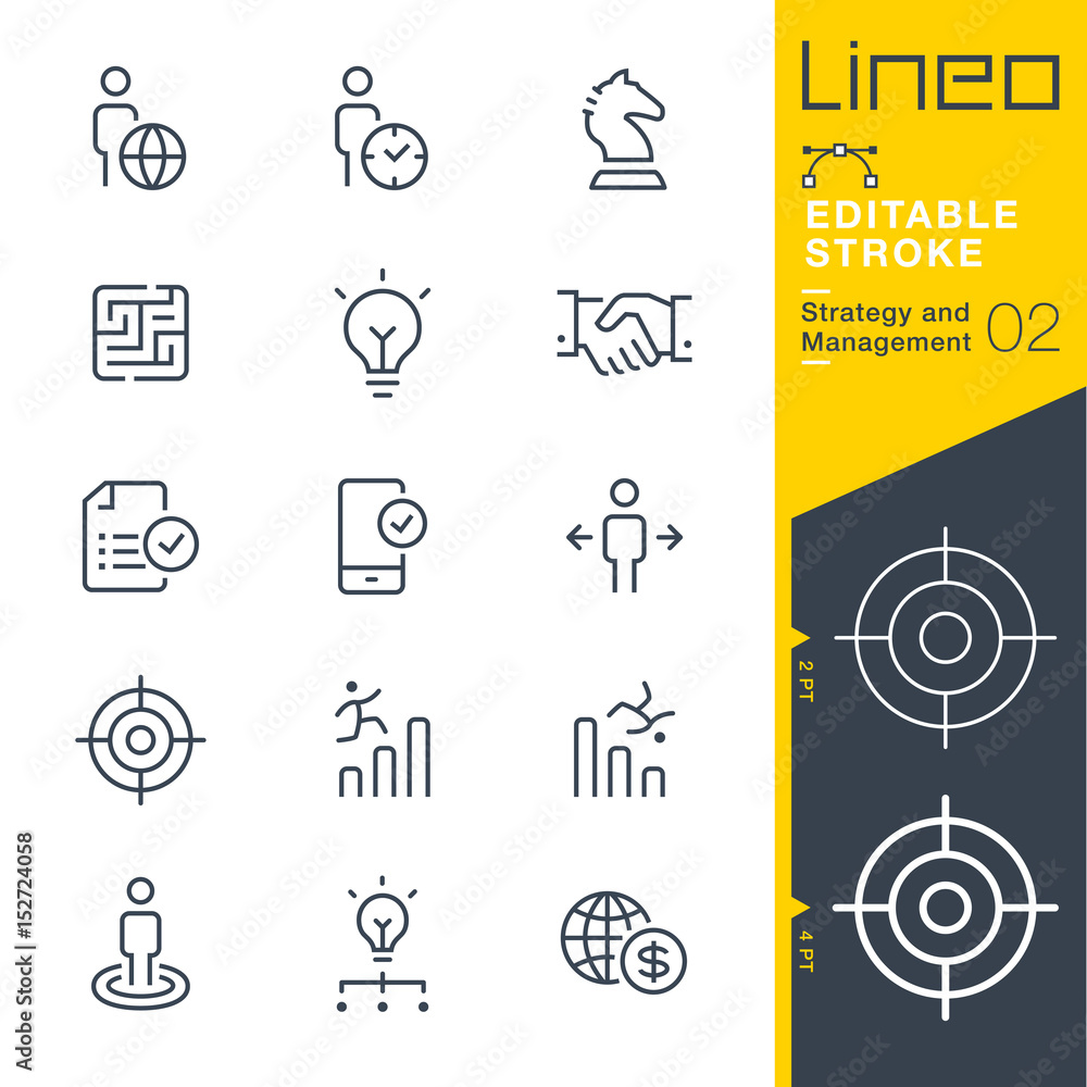 Lineo Editable Stroke - Strategy and Management outline icons
Vector Icons - Adjust stroke weight - Expand to any size - Change to any colour - obrazy, fototapety, plakaty 