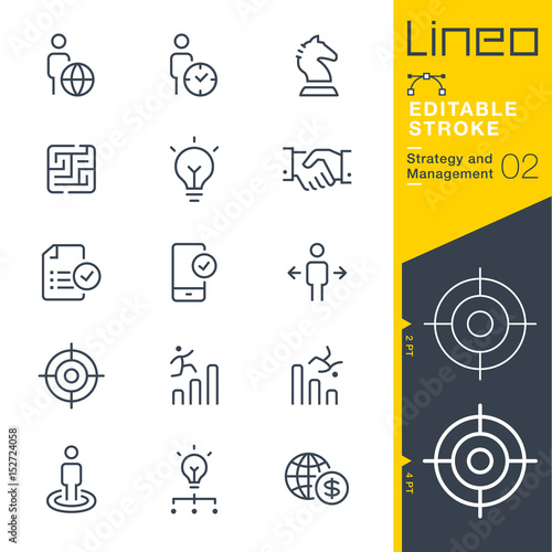 Lineo Editable Stroke - Strategy and Management outline icons
Vector Icons - Adjust stroke weight - Expand to any size - Change to any colour