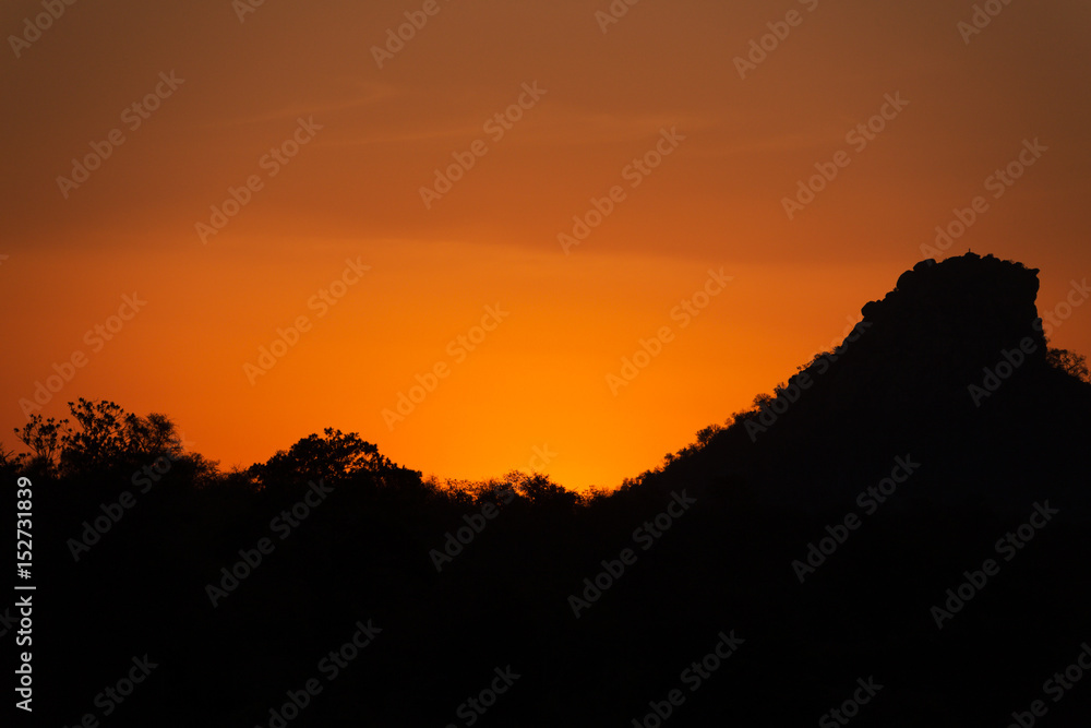 Sunset with focus to orange colours, shot was taken in Limpopo.