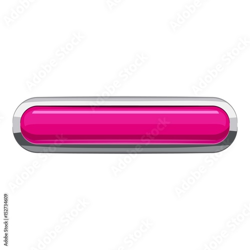 Pink rectangular button icon, cartoon style