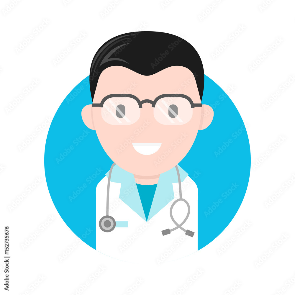 vector flat cartoon illustration icon design. Medicine doctor character isolated on white background