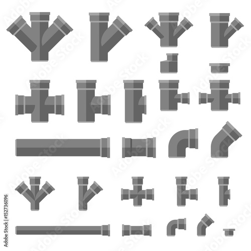 Pipes flat icons