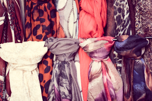 The assortment of scarfs