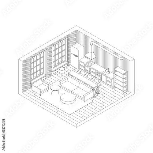 Line living room interior