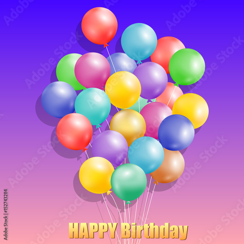 Happy Birthday vector design for greeting cards and poster with balloon  design template for birthday celebration.