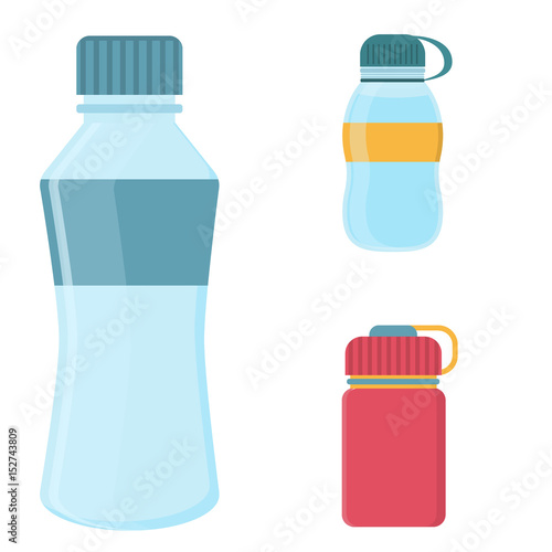 Blank plastic bottle for water vector illustration