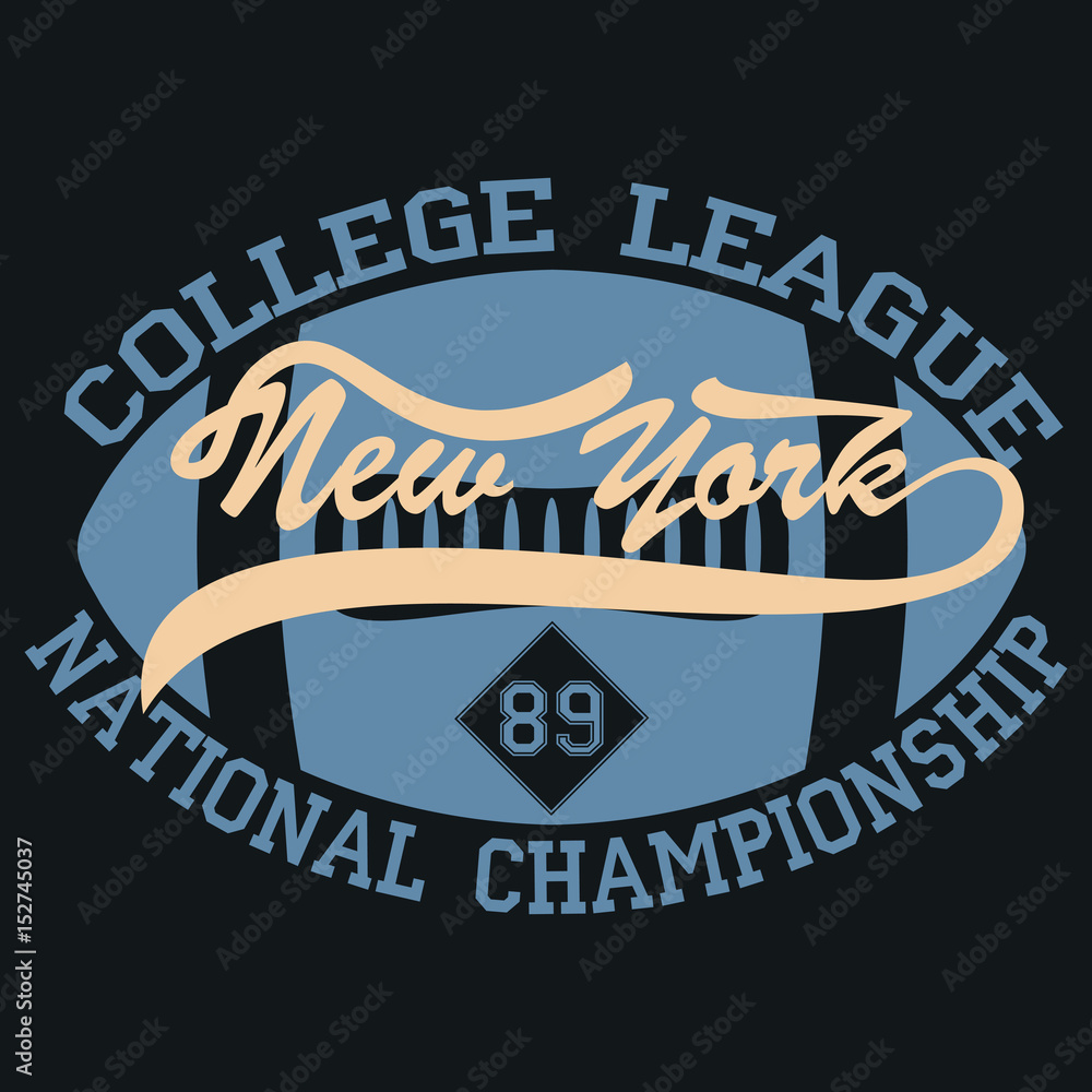 New york football vintage t-shirt graphics Vector Image