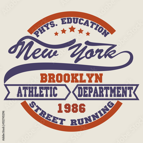 New York Brooklyn Sport wear, sport typography emblem, t-shirt stamp graphics, athletic apparel design