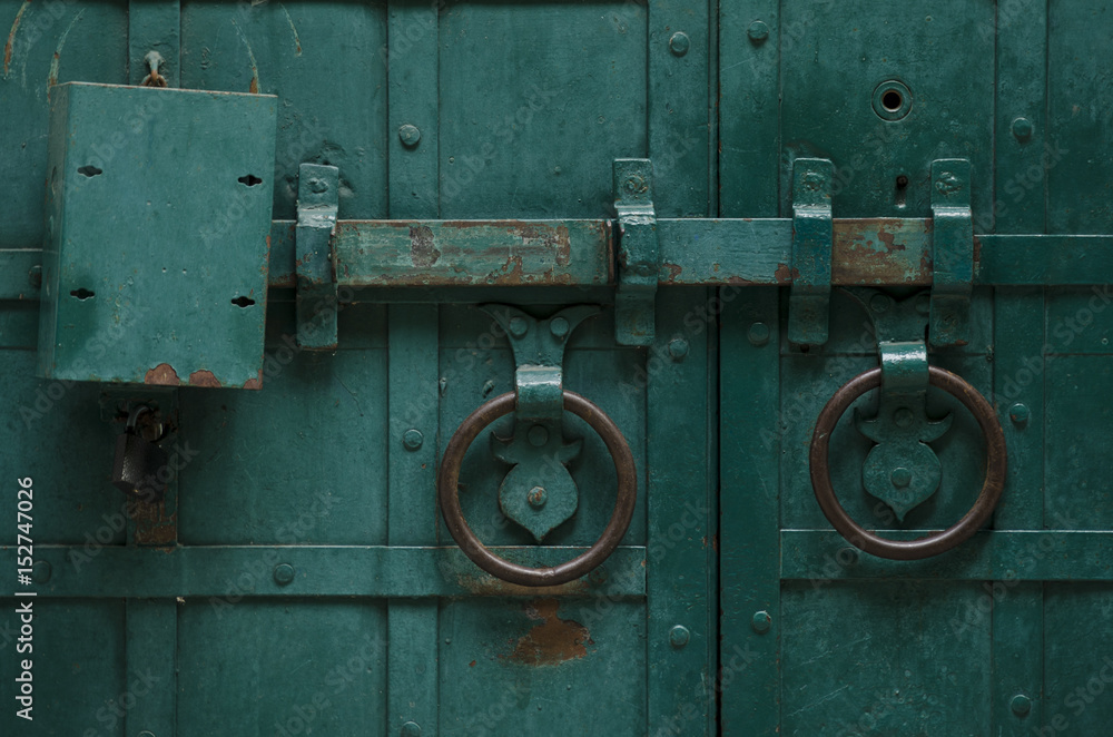 old steel door with lock