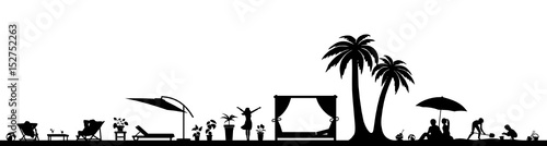 Silhouette Entspannung am Strand