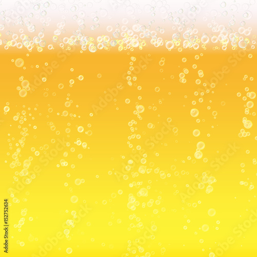 Beer Foam Background. Light Bright, Bubble And Liquid. Vector Illustration