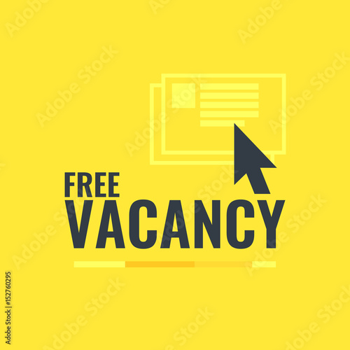 Vector illustration of a free vacancy with the cursor and writing