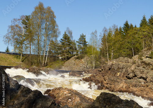 Boenfossen, the waterfall at Boen, in the popular salmon river Tovdalselva, in Kristiansand, Norway photo