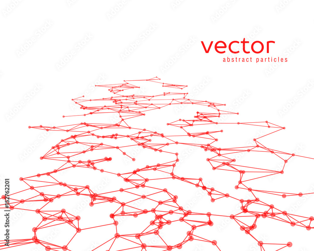 Obraz premium Vector background with red abstract particles.