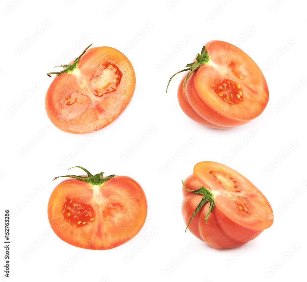 Fototapeta premium Ripe red beef tomato isolated