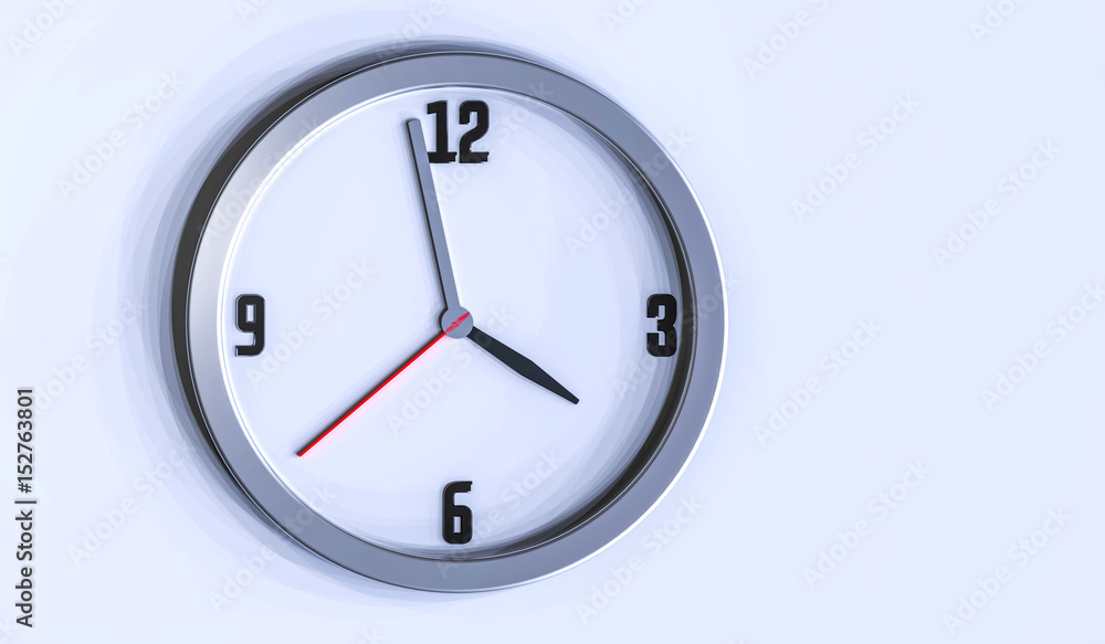 wall clock 3d illustration on white background wall clock 3d illustration on white background
