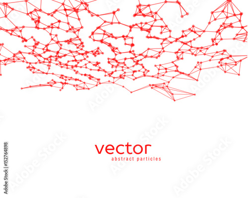 Vector background with red abstract particles.