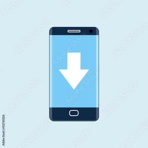 Download mobile app flat icon