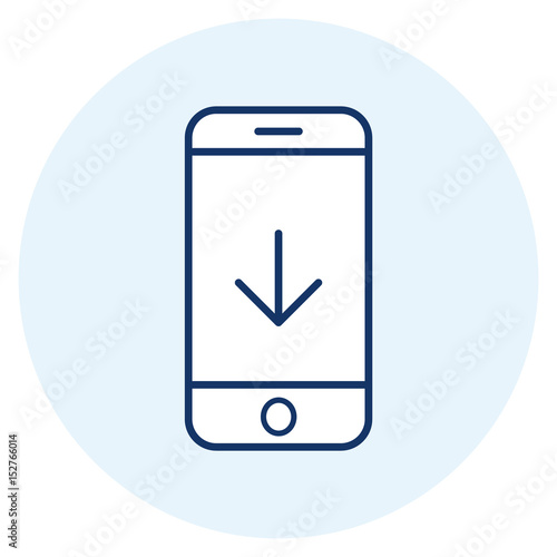 Download mobile app line icon