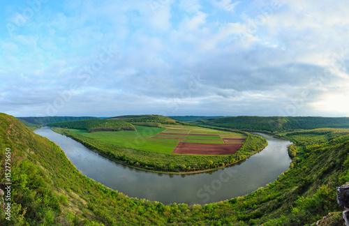 Dnister river bend canyon photo