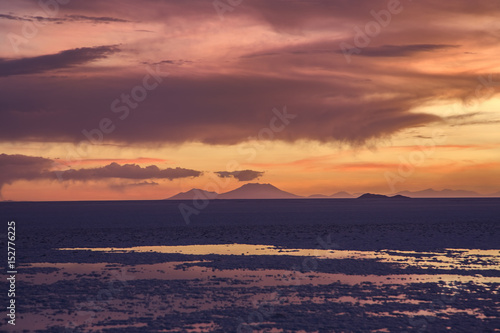 Sunset  Post Wet Season  Salar de Uyuni  Bolivia