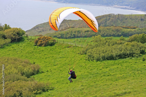 Paraglider above the coast