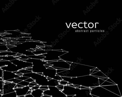 Vector background with white abstract particles.
