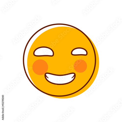 Crazy naughty smile emoticon. Vector emoji illustration