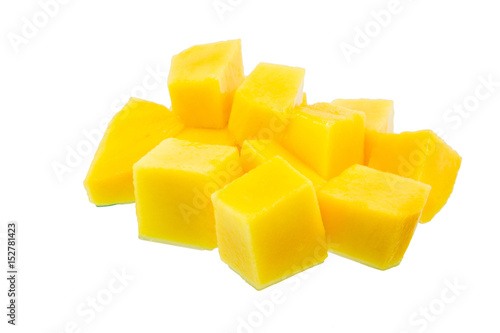 slice of fresh mango with clipping path.
