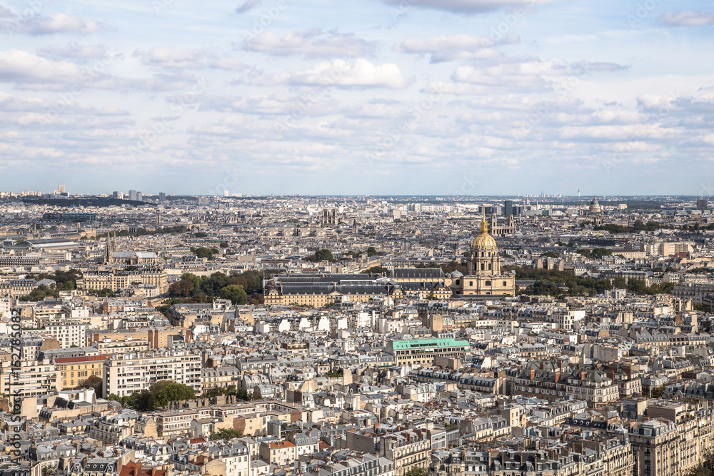 Panorama of Paris - view from the Eiffel Tower