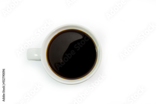 Top view of a cup of coffee.