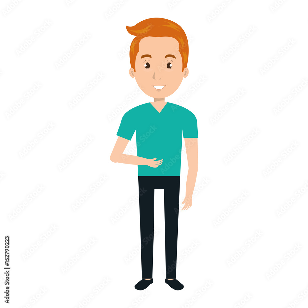 young man avatar character vector illustration design